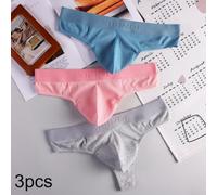 Moliuoly Men's Cotton G-String Thongs 3-Pack U-Pouch | 95% cotton 5% spandex, u-shaped pouch, 3-pack value, sizes L-2XL, breathable daily wear