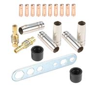 Moliuoly MIG MAG 15AK - Juego de accesorios de soldadura para quemador MB15, 20 piezas, con boquilla de cobre y tubo guía de alambre M6 de 0,8 mm, compatible con sistemas Merkle GYS Güde Metabo y AK15