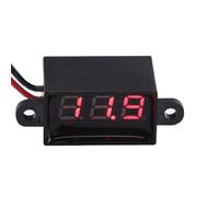 Moliuoly Mini voltímetro impermeable de 0,28 pulgadas, doble cable, pantalla digital, DC 12 V, 3-30 V