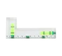 Moliuoly Nivel de burbuja transparente en L de 120 mm de plástico ABS con función de succión para mediciones horizontales y verticales precisas en el hogar y la artesanía
