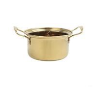 Moliuoly Olla caliente de acero inoxidable con 2 compartimentos para shabu shabu, miniolla gruesa para 1 persona, olla a presión rectangular con asas, ideal para caldo y fondue, plata (6 ollas de