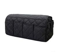 Moliuoly Organizador de reposabrazos para sofá, antideslizante, con 14 compartimentos, algodón para mando a distancia y teléfono móvil, bolsa de almacenamiento plegable para sillones (negro)