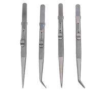 Moliuoly Pinzas para joyas, 16 cm, 4 piezas, antiestáticas, de alta dureza, inoxidables, profesionales, precisas, acero inoxidable