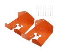 Moliuoly Soporte de pared resistente para cortacésped y cortasetos, resistente estante de acero para guardar herramientas de jardín en garaje o cobertizo, lacado en naranja, incluye 2 soportes y kit