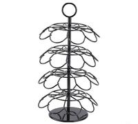 Moliuoly Soporte giratorio para cápsulas de café para 36 cápsulas, soporte de 4 niveles para estante de hierro, organizador giratorio de 360° para oficina y cocina, negro, 18,7 x 18,7 x 36,5 cm