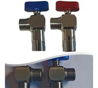 Moliuoly Válvula de ángulo para entrada de agua fría y caliente, montaje en pared, color azul