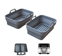Moljaus Moldes para freidora de Aire de Silicona 4.5L Plegables | Accesorios freidora de Aire Dobles | Compatible con Cecotec freidora de Aire y más | Air Fryer Accesorios Seguros y Libres de BPA