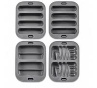 Moljaus Pack 4 Moldes Silicona Freidora de Aire y Horno 20 x 14,5 cm, Formas Variadas para Barritas, Panecillos y Snacks, Sin BPA, Compatible con Cecofry 9 L