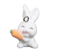 MOLKASIA Sweet and Adorable Flocking Animal Pendants Portable Flocking Animal Pendant Stylish Phone Anti-lost Lanyard Accessory, as the picture shown, plastic/resin, Sin piedra preciosa