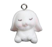 MOLKASIA Sweet and Adorable Flocking Animal Pendants Portable Flocking Animal Pendant Stylish Phone Anti-lost Lanyard Accessory, as the picture shown, plastic/resin, Sin piedra preciosa