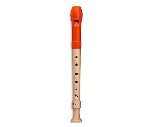 Mollenhauer FIPPLE Digi« Flauta dulce soprano en C, Instrumento Musical, naranja, plástico/arce, doble agujero alemán