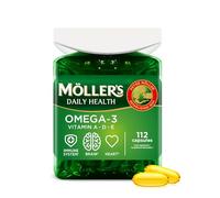 Moller’s ® | Cápsulas de omega 3 | Aceite de pescado | Suplemento dietético nórdico con omega 3 y EPA, DHA, vitaminas A, D y E | Marca con 166 años de historia | Daily Health | 112 cápsulas