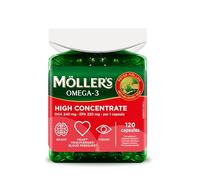 Moller’s ® | High Concentrate | Omega3 | Aceite de pescado de alta concentración | Alta dosis de hasta 3360 mg de EPA+DHA | En triglicéridos | Cerebro, vista, corazón y presión arterial | 120 cápsulas