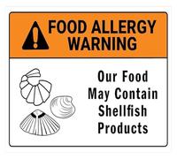 Mollusk Trace Caution Label Playful Tin Sign For Fish Market 12x8 Inch
