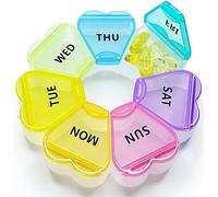 MOLN HYMY Pastillero semanal grande para 7 días, organizador de pastillas 1 vez al día, contenedor floral una vez al día, bonito dispensador de medicamentos para vitaminas, aceite de pescado