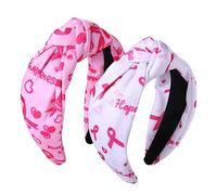 MOLOCH Diadema de cinta rosa con diseño de amor esperanza, diadema anudada para mujeres, concienciación sobre el cáncer de mama, diadema de apoyo para sobrevivientes, accesorios para el cabello,