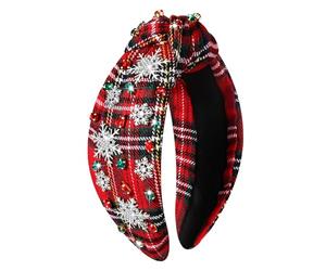 MOLOCH Diadema de Navidad para mujer, lazo de árbol de Navidad, copo de nieve, diadema anudada de cristal con joyas, decoración de Navidad, regalos