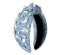 MOLOCH Diadema de vaquera occidental para mujer, sombrero de botas de vaquero, diadema anudada con estrellas, diadema anudada con joyas de cristal, diadema de nudo superior, accesorios para el