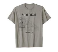 Molokai Hawaii Minimalista Beach Travel Souvenir Camiseta