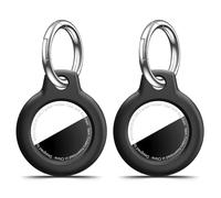 MOLOSLEEVE Paquete de 2: Funda para Airtag de MOLOSLEEVE con Llavero, Llavero antiarañazos, para Airtags de Apple, Accesorios para GPS y rastreador, Color Negro