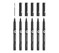 Molotow Blackliner 0,7 mm (punta fina con tinta permanente y resistente a los documentos), 6 unidades, color negro