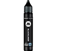 Molotow Blackliner Refill 30 ml (para rellenar el pincel Blackliner, tinta altamente pigmentada, indeleble), color negro