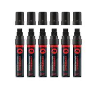 Molotow Masterpiece Coversall - Rotulador permanente (recargable, 660 PI, 15 mm, 6 unidades), color negro