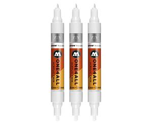 Molotow mo227411 one4all Acrylic Twin - Marcador, Blanco Roto, paquete de 3