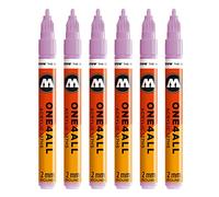 Molotow One4All 127HS #225 Rotulador, 6 unidades, 2 mm, color flieder pastell 2 mm