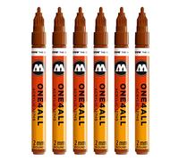 Molotow One4All 127HS #225 Rotulador, 6 unidades, 2 mm, color haselnußbraun 2 mm