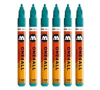 Molotow One4All 127HS #225 Rotulador, 6 unidades, 2 mm, color lagunenblau 2 mm