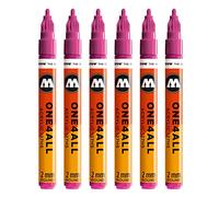 Molotow One4All 127HS #225 Rotulador, 6 unidades, 2 mm, color magenta 2 mm