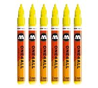 Molotow One4All 127HS #225 Rotulador, 6 unidades, 2 mm, color neongelb fluoreszierend 2 mm