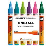 Molotow One4All 227HS - Lápices acrílicos (alta cobertura y permanentes, resistentes a los rayos UV, para casi todas las superficies), color multicolor 6 unidad