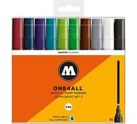 Molotow One4All 227HS - Lápices acrílicos (alta cobertura y permanentes, resistentes a los rayos UV, para casi todas las superficies), color multicolor 10 unidades
