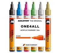 Molotow One4All 227HS - Lápices acrílicos (alta cobertura y permanentes, resistentes a los rayos UV, para casi todas las superficies) 6 unidad