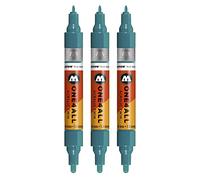 Molotow ONE4ALL Acrylic Twin - Rotuladores fluorescentes (3 unidades), color 206 azul laguna