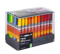 Molotow One4All - Juego completo de rotuladores acrílicos Twin (grosor de trazo de 1,5 y 4,0 mm, alta cobertura y permanente, secado rápido, rellenable, para casi todas las superficies), 74 unidades