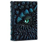 molshine Cuaderno de diario con relieve de dragón 3D A5 (7,3" x 5,1"), cuaderno grabado en resina, 100 hojas, cuaderno de viaje de tapa dura, cuaderno de bocetos, decoración de regalo (azul)