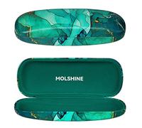 MOLSHINE Estuche de gafas de piel sintética de cáscara dura, estuche portátil de viaje para hombres, mujeres, niñas, forro polar verde con licencia oficial de star wars silent one crew., Medium