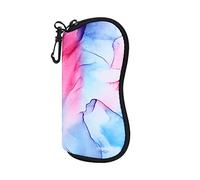 molshine Estuche suave para gafas de sol, bolsa de neopreno con cremallera para gafas, bolsa portátil para gafas con gancho para mujeres y hombres (Violeta)