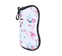 molshine Estuche suave para gafas de sol, bolsa de neopreno con cremallera para gafas, bolsa portátil para gafas con gancho para mujeres y hombres (Blanco)