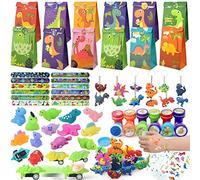 Moltby Piñata Dinosaurio Cumpleaños - 96Pcs Juguetes Mo-chi Tatuajes Pegatinas Bolsas de Regalo de Fiesta para Niños Infantil