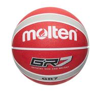 Molten Basket - Pelota de Baloncesto (Cesta, Oficial), Color Rojo/Blanco/Plateado, Talla Size 7