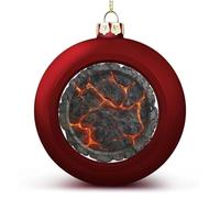 Molten - Bola de Navidad de cráter de lava irrompible, esferas rojas para árbol de Navidad, decoración de árbol de Navidad, vacaciones, boda, fiesta