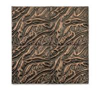 Molten - Juego de 4 azulejos de metal de lava para pared, paneles de latón electroformado de 6 x 6 pulgadas, azulejos decorativos texturizados para pared de cocina, baño, bar, paneles de decoración de