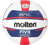 Molten Europe V5B5000-EN - Balón de Voleibol Playa Unisex para Adultos, Color Blanco, Blau/Rojo