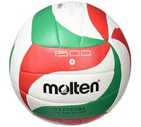 Molten VM1500 - Balón de Voleibol Intanfil, Blanco, Rojo y Verde, Talla 4