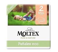Moltex - Pañales Pure & Nature Talla 2 (3-6 kg) 36 uds: suaves, transpirables y respetuosos con la piel, certificados dermatológicamente y fabricados con materiales naturales y sostenibles