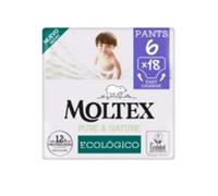 Moltex Pure Nature Pant T6 18 Uds - Pañal pants XL con algodón orgánico